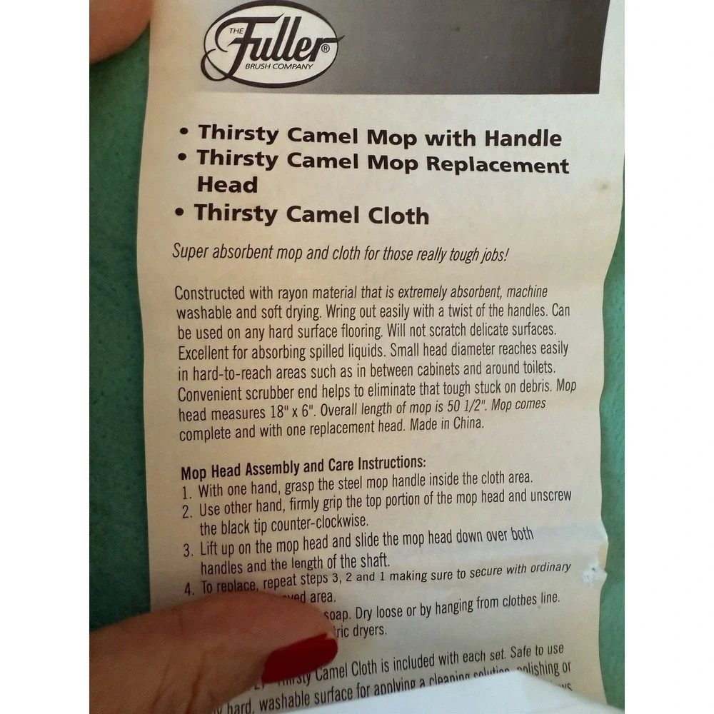 Fuller‎ Brush Thirsty Camel Mop Set New Discontinued Head Shammy
